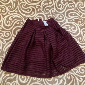 Elegant Burgundy A-Line Skirt